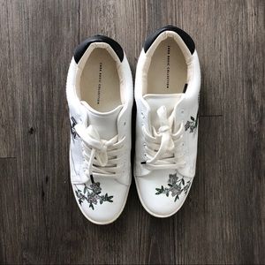 Zara white contrast tennis sneaker with storks